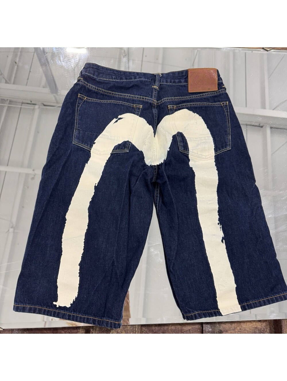Vintage Evisu Denim Jean Shorts Graffiti Japanese Sz 32 Men’s